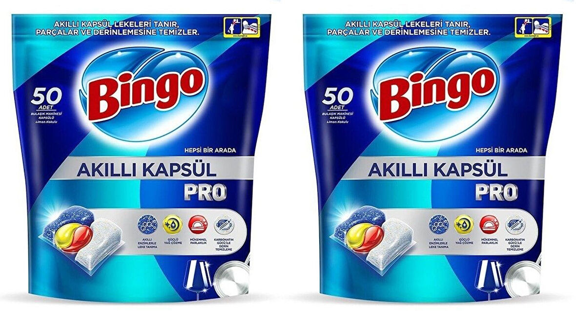 Bingo Akıllı Kapsül Pro Bulaşık Makinesi Deterjanı Tableti 100 lü