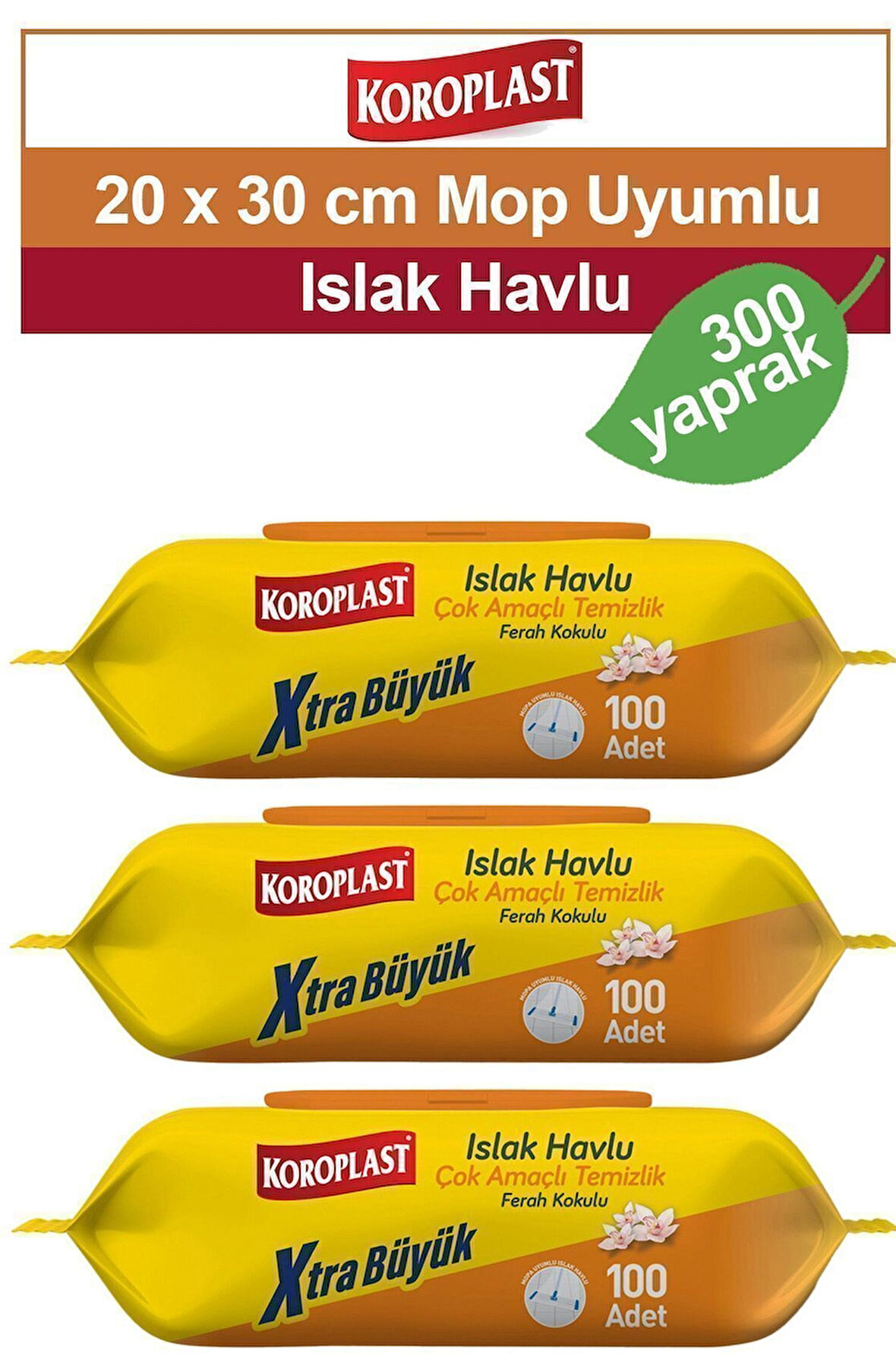 Koroplast Çok amaçlı Ferah Kokulu Islak Havlu 100 lü x 3 Adet