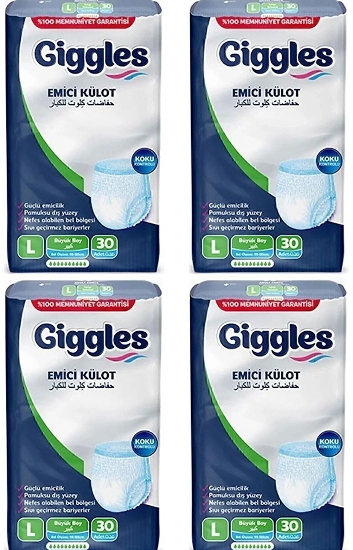 Giggles Yetişkin Emici Külot Large 30 lu x 4 Adet