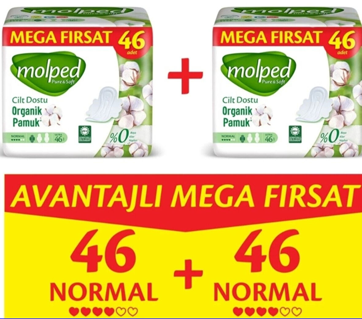 Molped Pure Soft Normal Avantajlı Mega Fırsat Paketi 46 lı x 2 Adett