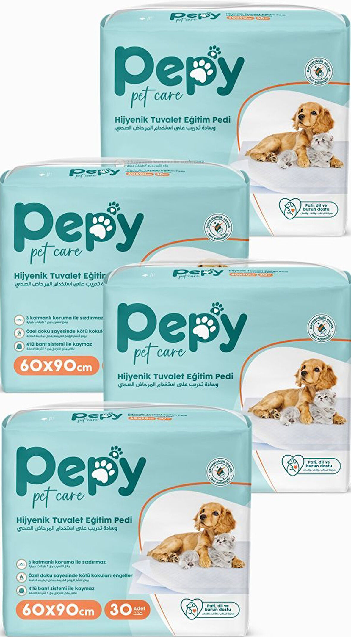 Pepy Pet Care Hijyenik Tuvalet Eğitim Pedi 30 lu x 4 Adet