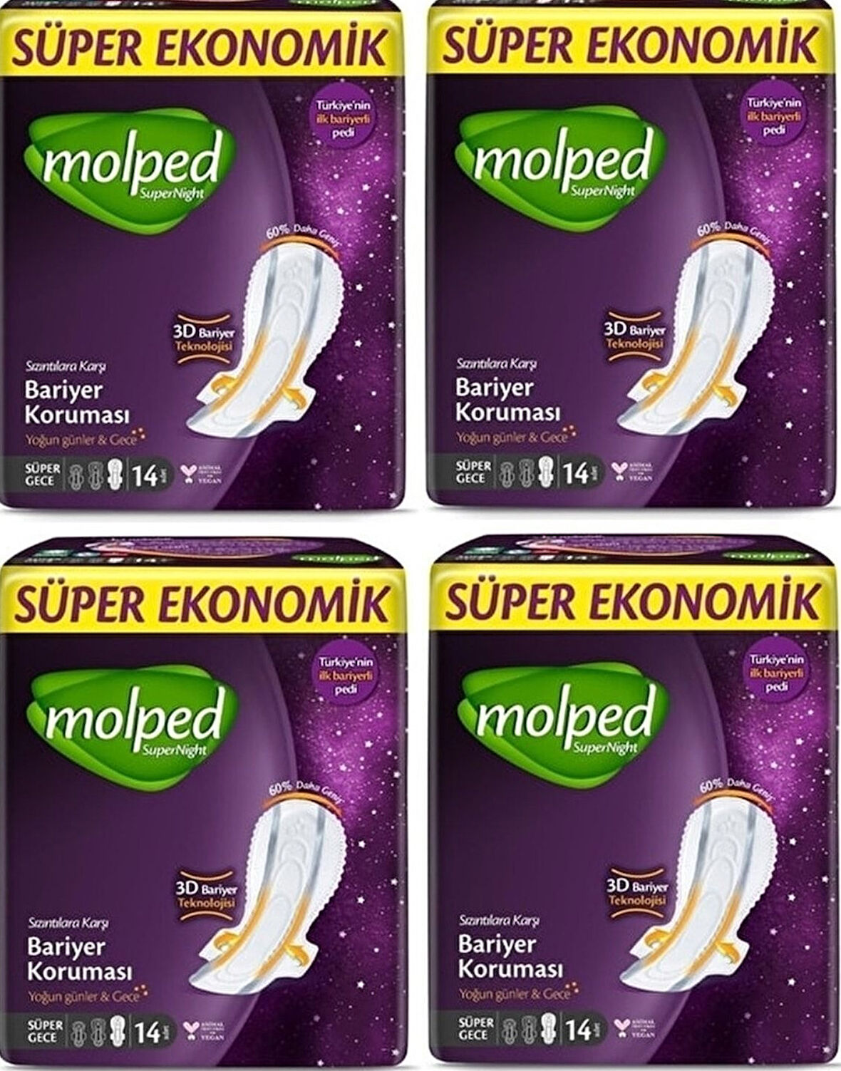 Molped Supernight Süper Ekonomik Süper Gece 14 lü x 4 Adet
