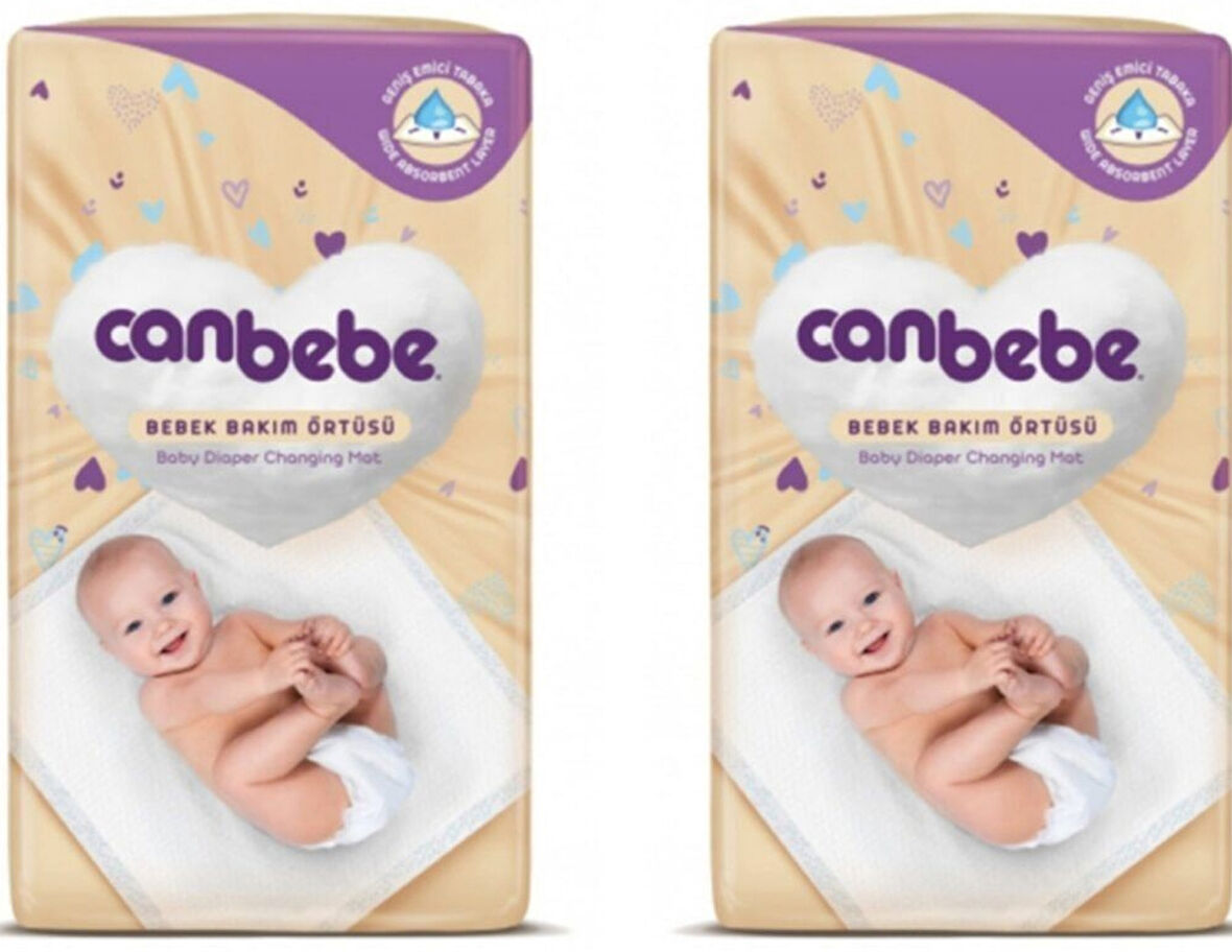 Canbebe Bebek Bakım Örtüsü 60x60 cm 10 lu x 2 Adet