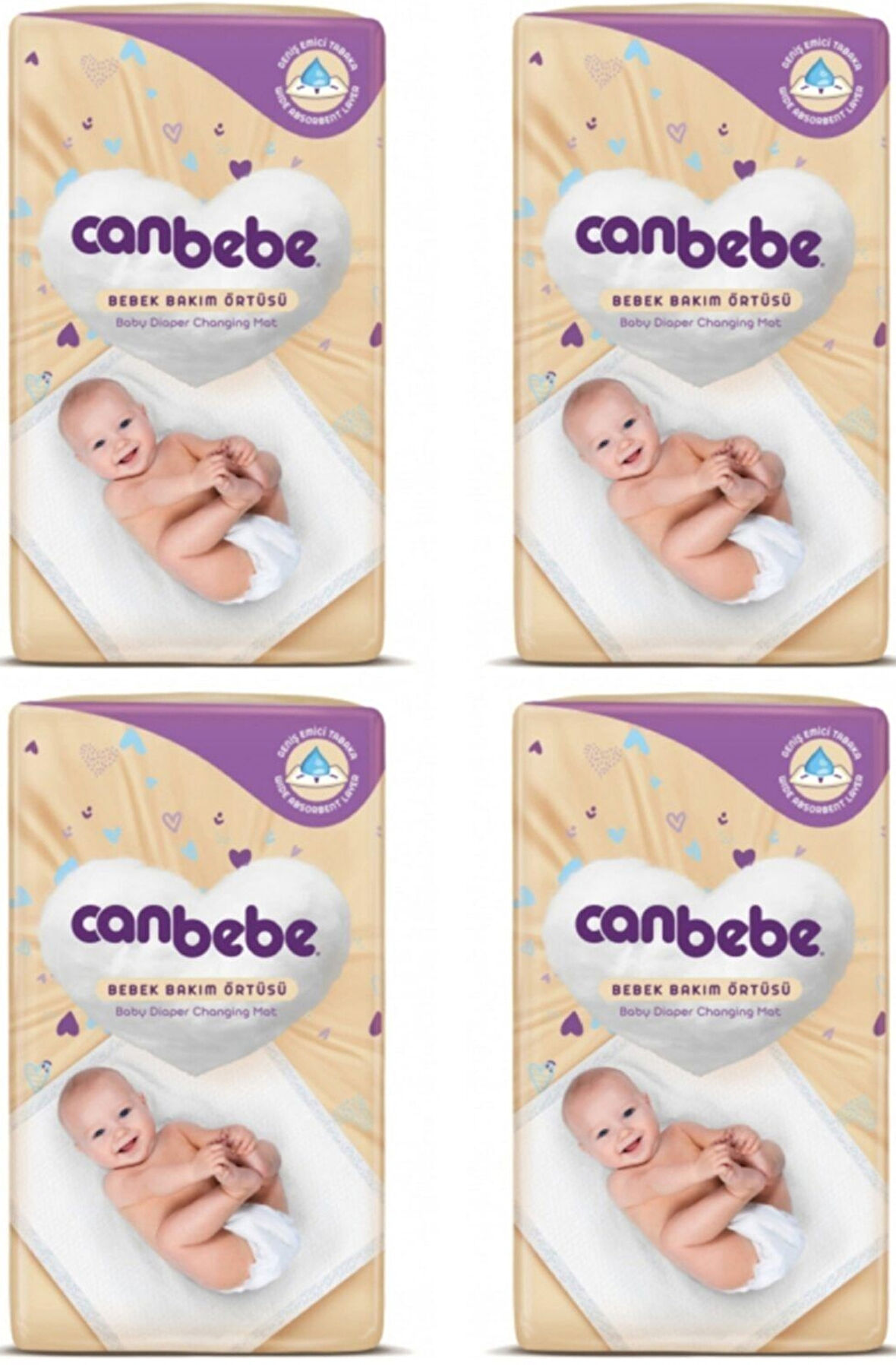 Canbebe Bebek Bakım Örtüsü 60x60 cm 10 lu x 4 Adet