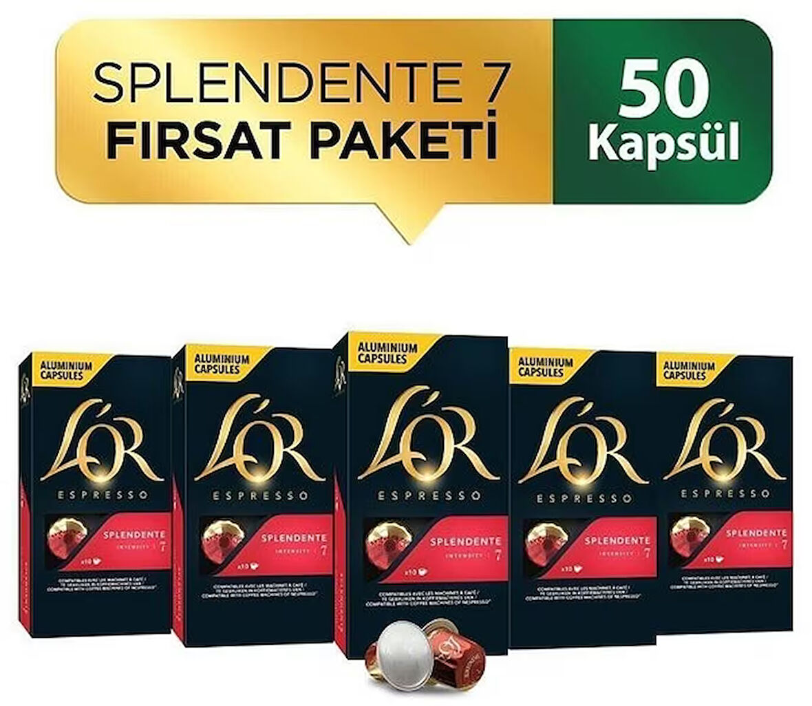 Lor Splendente 07 Nespresso Uyumlu Kapsül Kahve 10 lu x 5 Adet