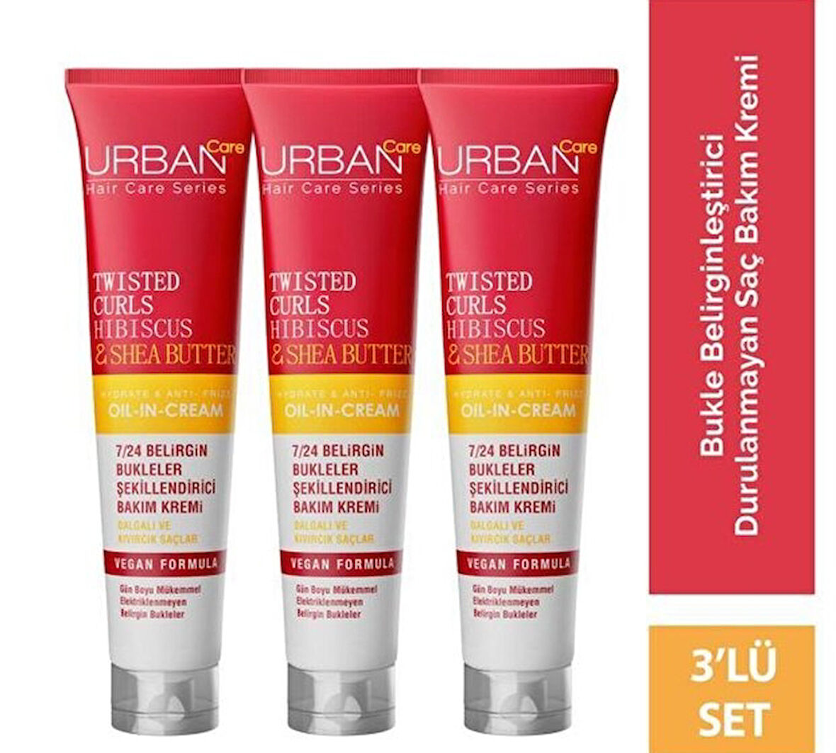 Urban Care Twisted Curls Hibiscus & Shea Butter Bakım Kremi 175 ml x 3 Adet