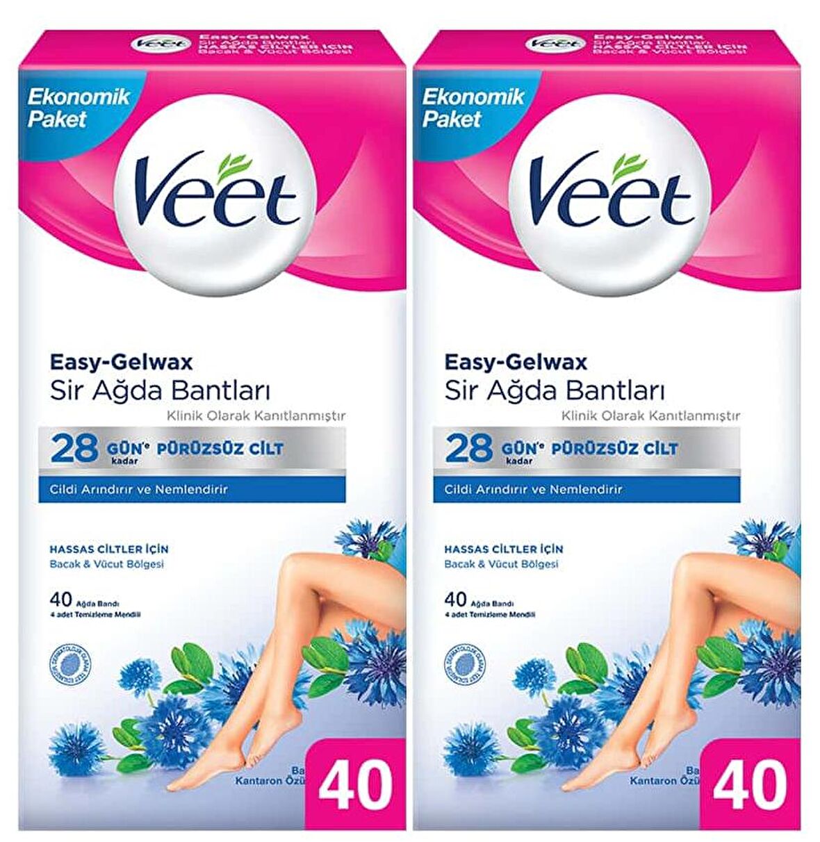 Veet Hassas Ciltler İçin Ağda Bandı 40 lı x 2 Adet