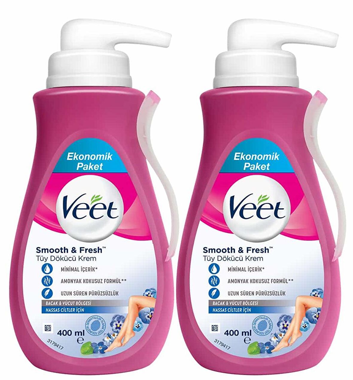 Veet Hassas Ciltler İçin Tüy Dökücü Krem 400 ml x 2 Adet