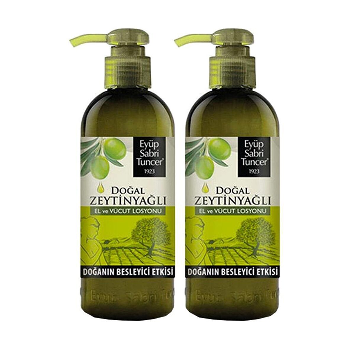 Nemlendirici E Vitaminli-Parabensiz-Vegan Tüm Cilt Tipleri için Zeytinyağlı Kokulu Vücut Losyonu 2x250 ml