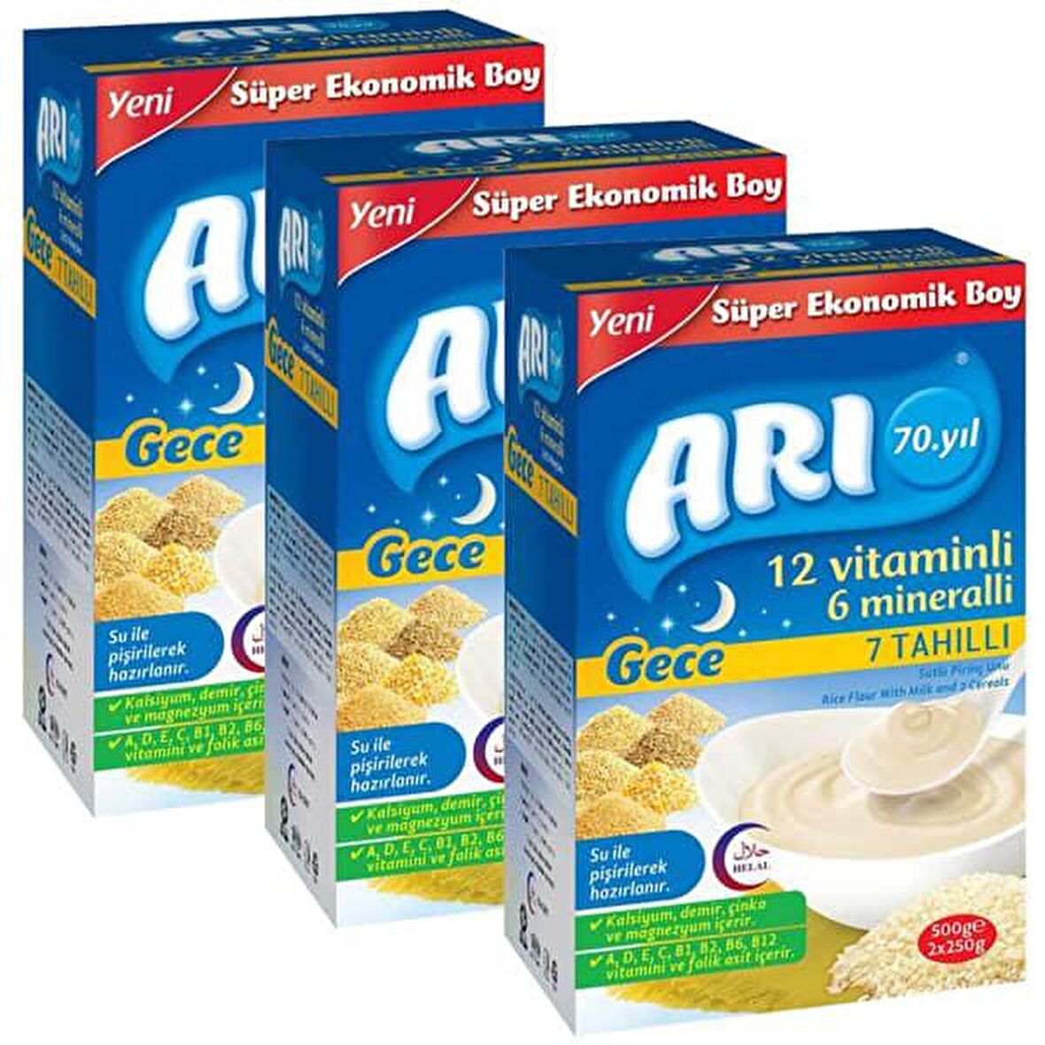 Arı Mama Süt - Tahıl Prebiyotik Kaşık Maması 3 x 500 gr