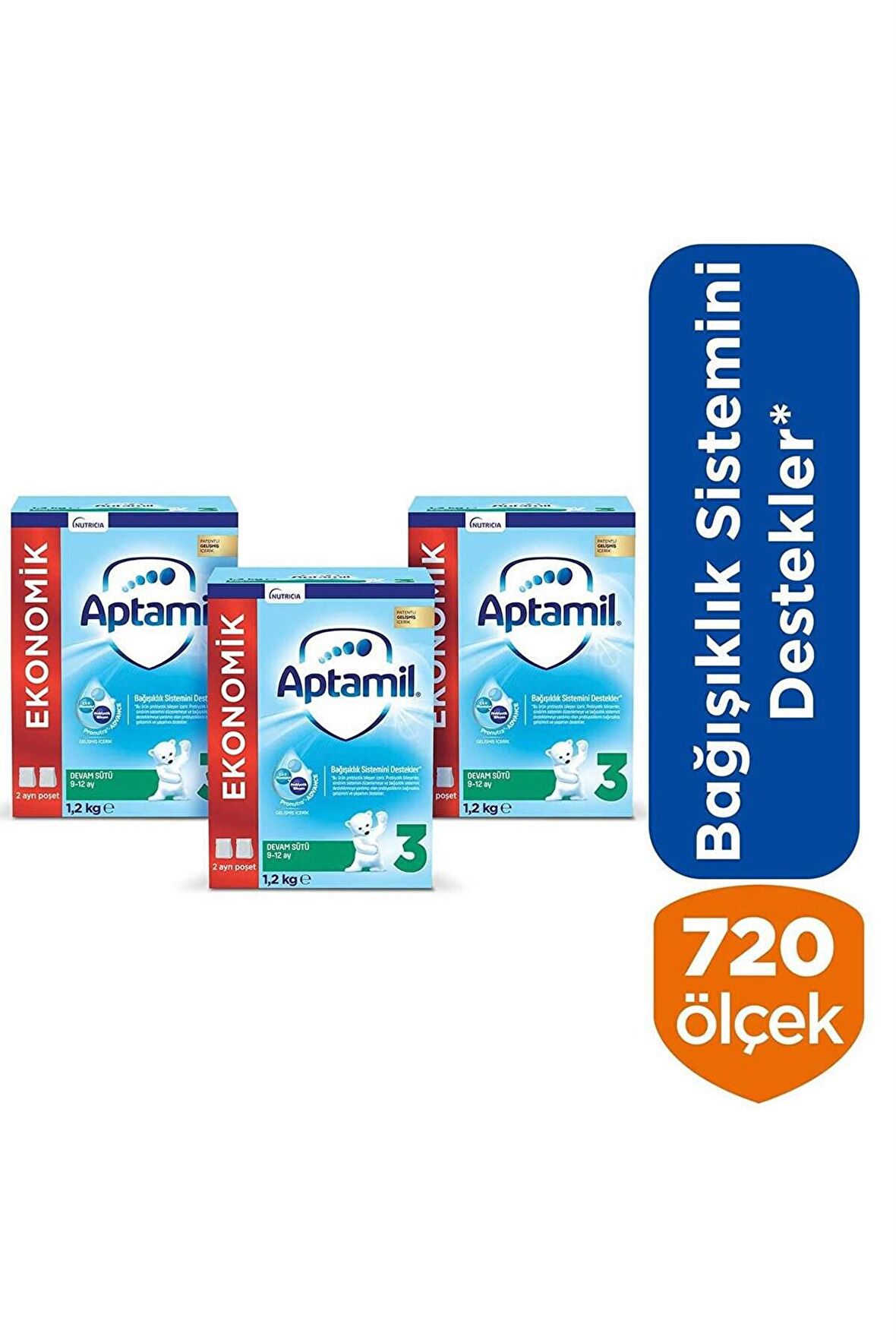 Aptamil 3 Devam Sütü Yeni Formül 1200 gr x 3 Adet