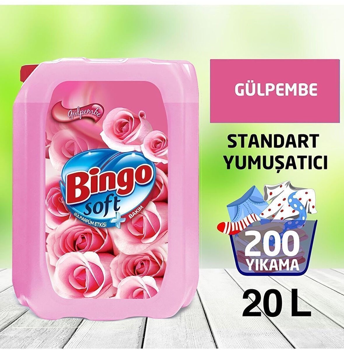 Bingo Soft Yumuşatıcı Gülpembe 5 lt x 4 Adet