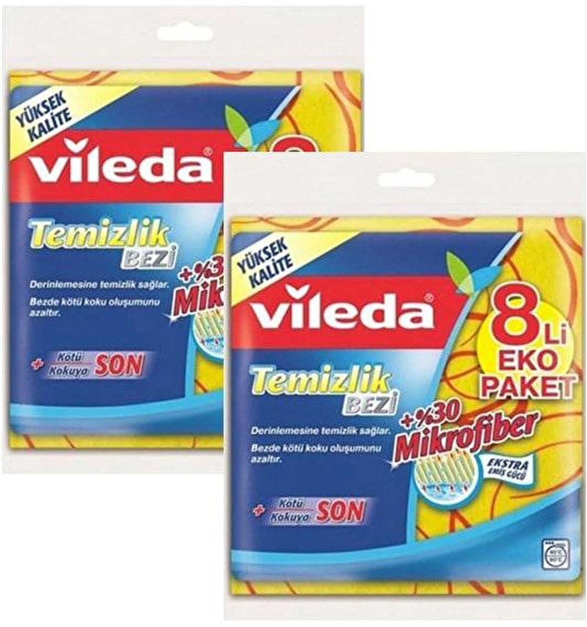 Vileda Temizlik Bezi %30 Mikrofiberli 8 li x 2 Adet