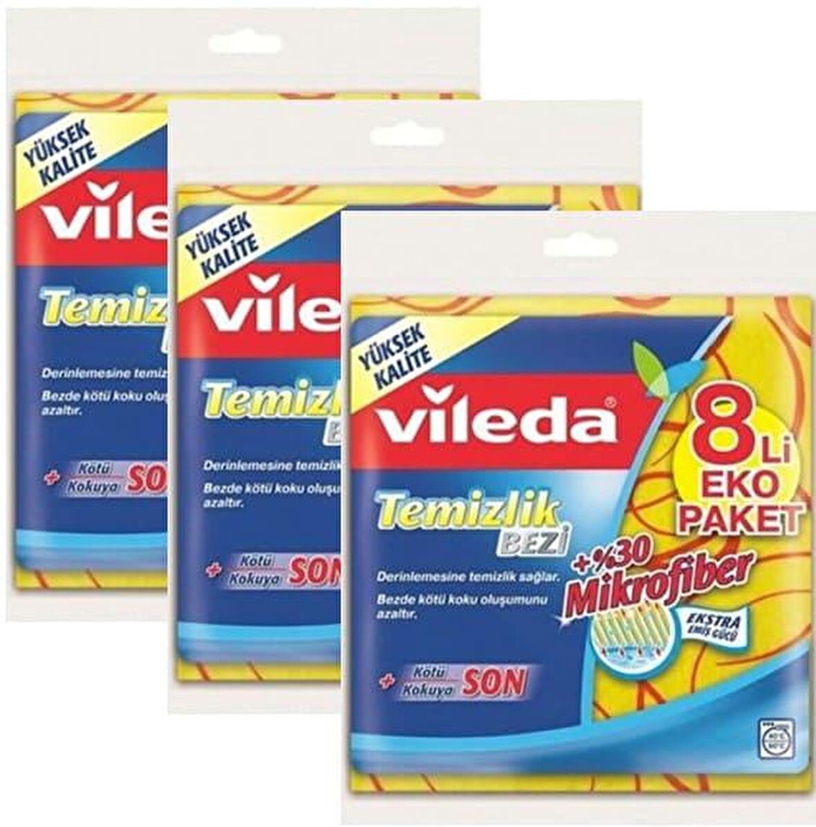 Vileda Temizlik Bezi %30 Mikrofiberli 8 li x 3 Adet