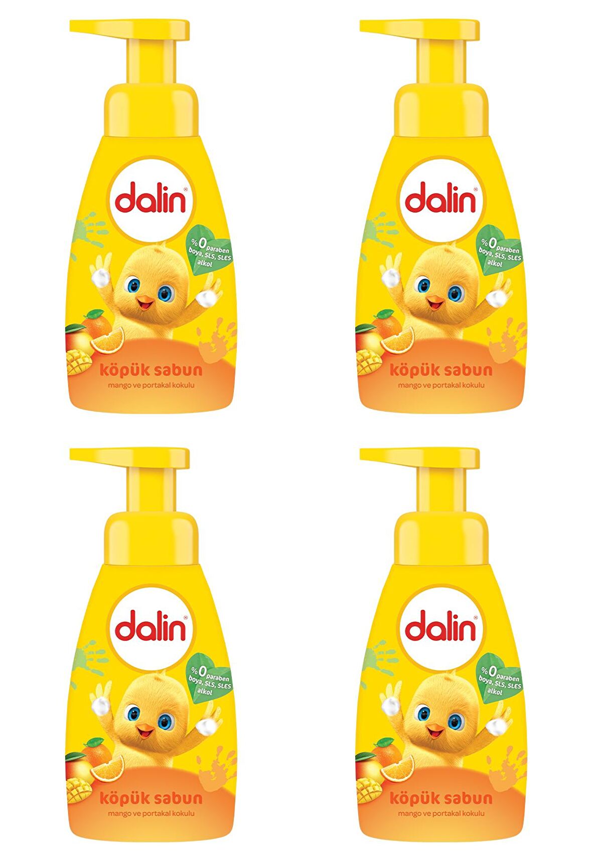 Dalin Köpük Sabun Mango ve Portakal Kokulu 200 ml x 4 Adet