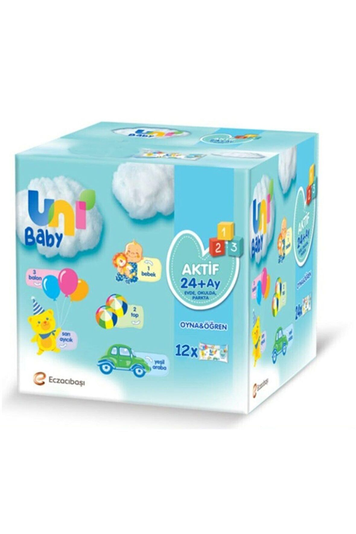 Uni Baby Aktif Alkolsüz 12 x 52 Yaprak 12 Paket Islak Mendil