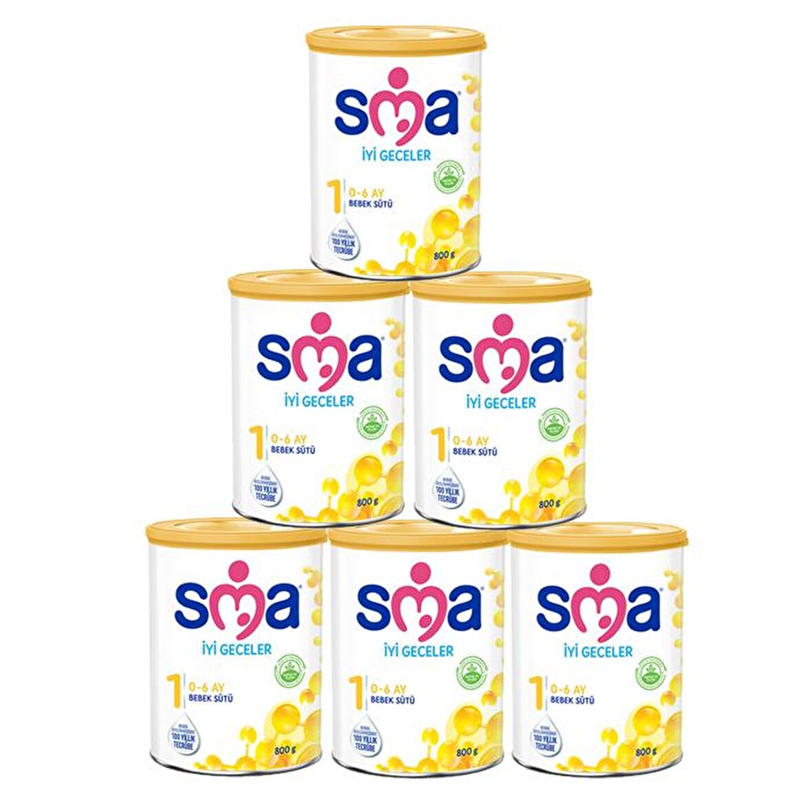 SMA İyi Geceler 1 0-6 Ay Bebek Sütü 800 gr x 6 Adet