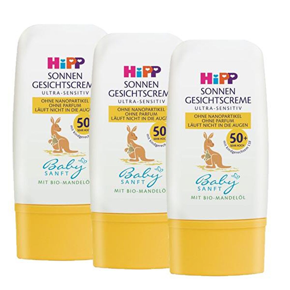 Hipp Babysanft 50+ Faktör Hassas Ciltler İçin Bebek Güneş Koruyucu Krem 3x30 ml