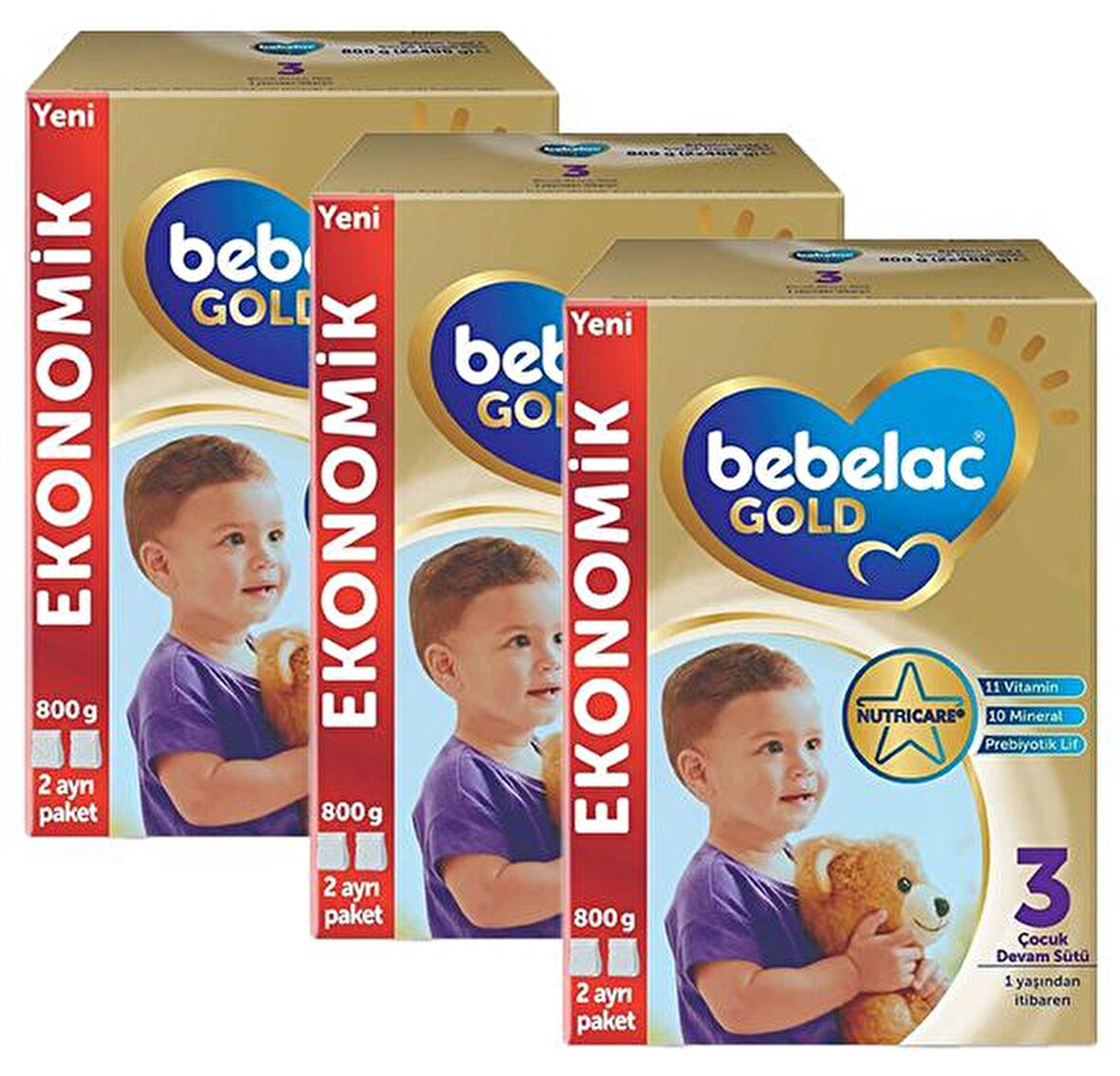 Bebelac Gold 3 Devam Sütü 800 gr x 3 Adet