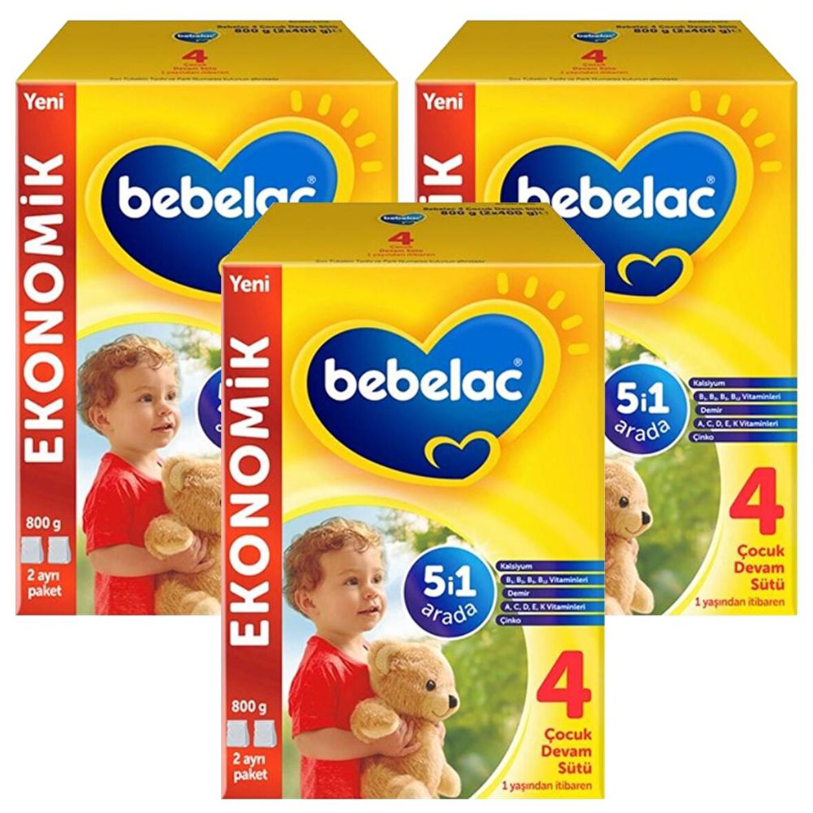 Bebelac 4 Çocuk Devam Sütü 800 gr x 3 Adet