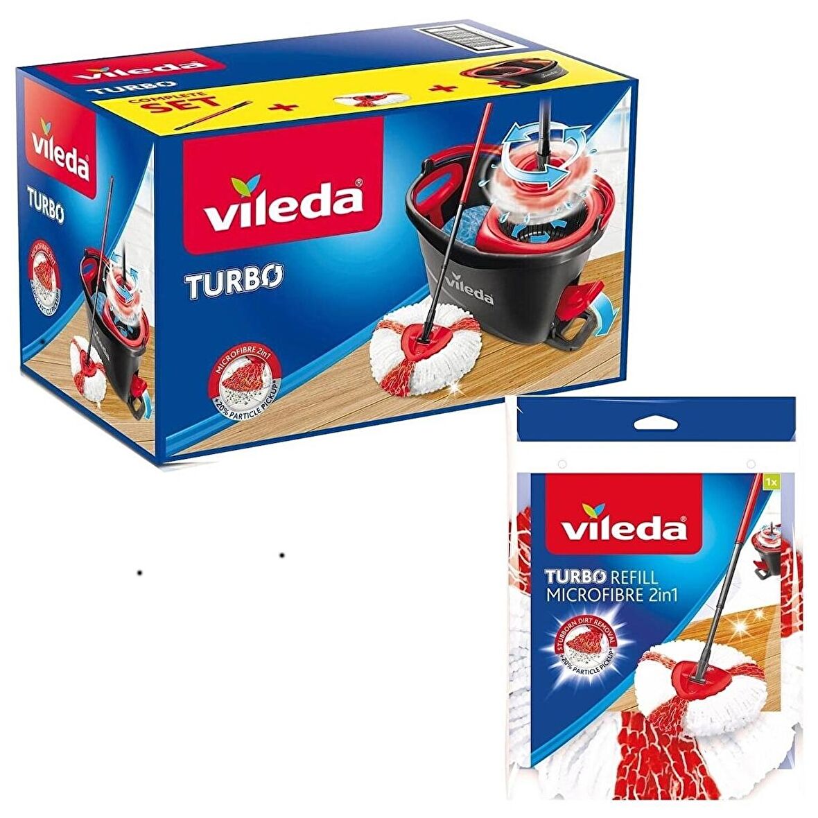 Vileda Turbo 2in1 Temizlik Seti + Turbo 2in1 Yedek Paspas 2 li