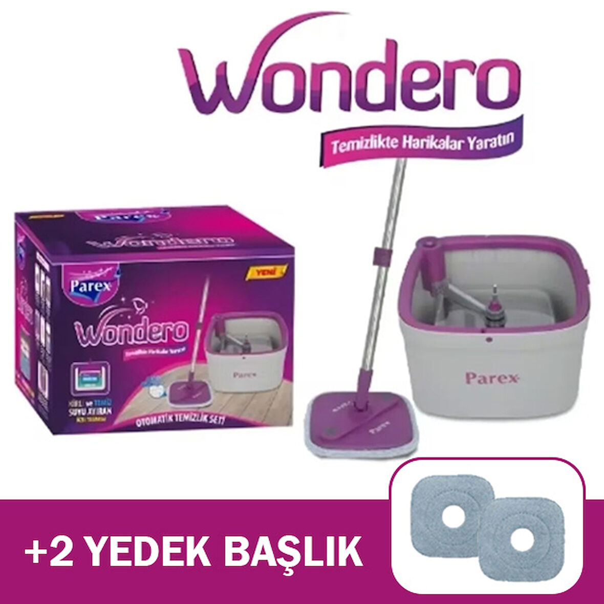 Parex Wondero Temizlik Seti + 2 Yedek Başlık