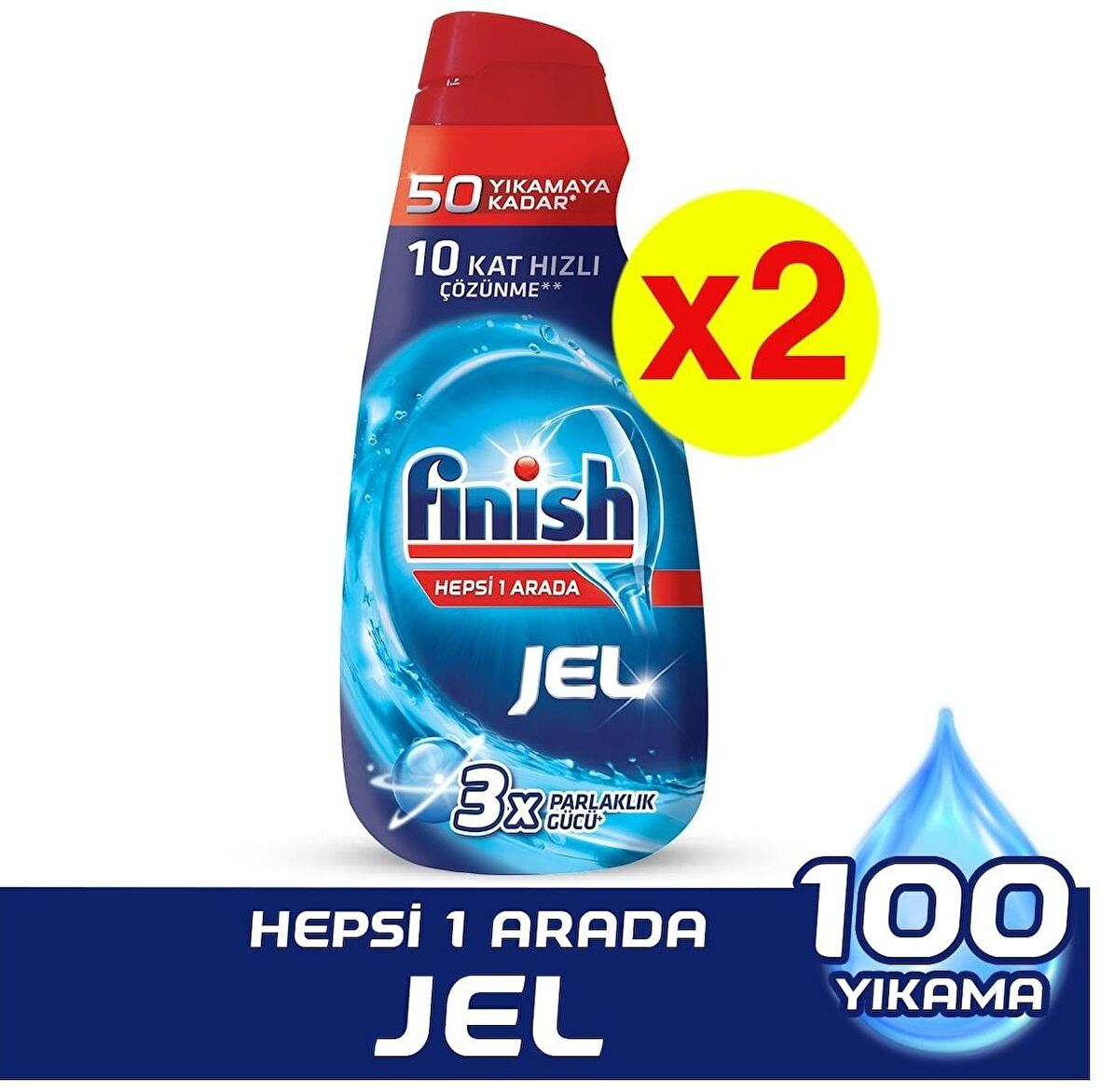 Finish Bulaşık Makinesi Deterjanı Hepsi 1 Arada Jel 1000 ml x 2 Adet