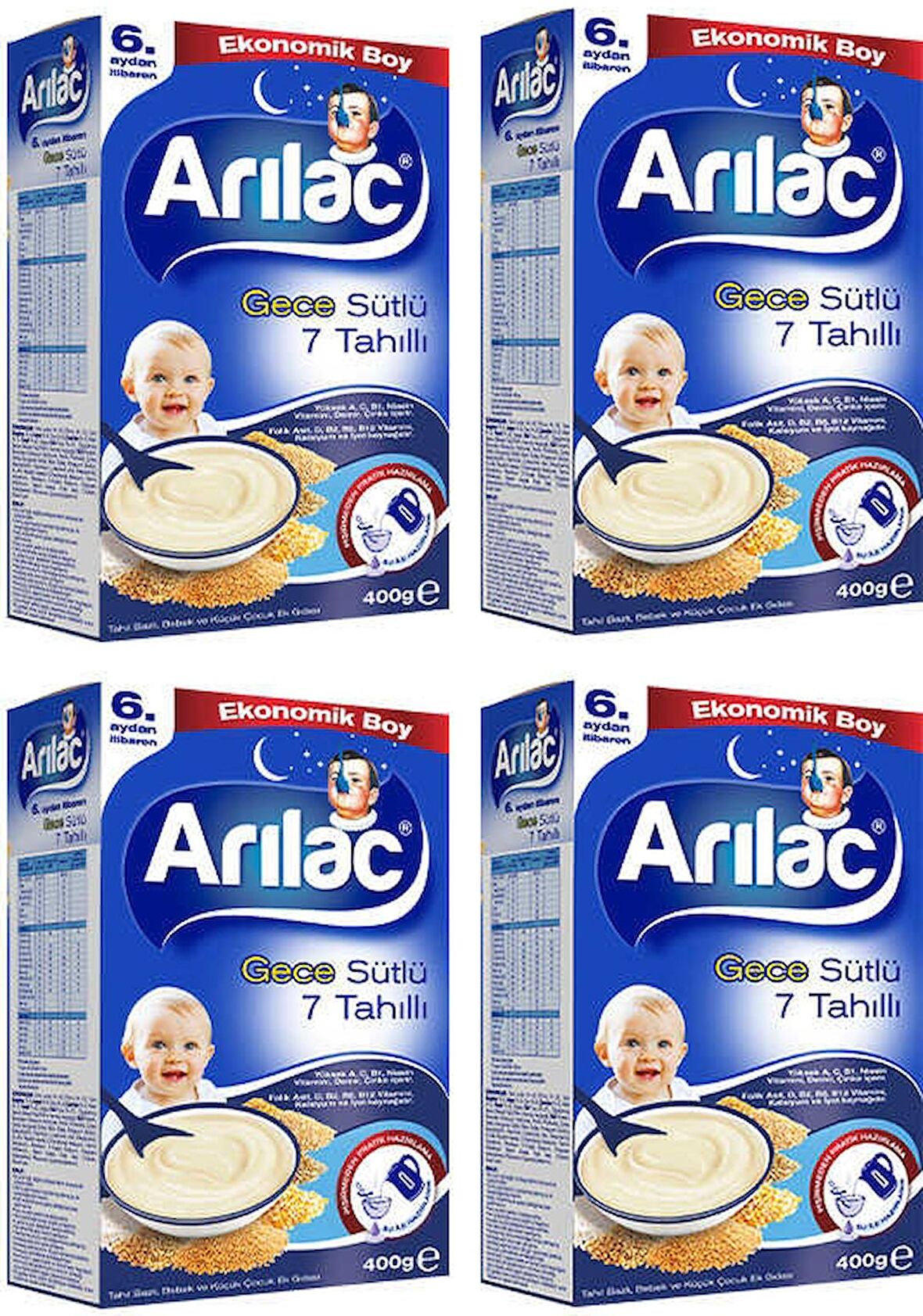 Arılac Instant Ek Gıda 7 Tahıllı Gece 400 gr x 4 Adet