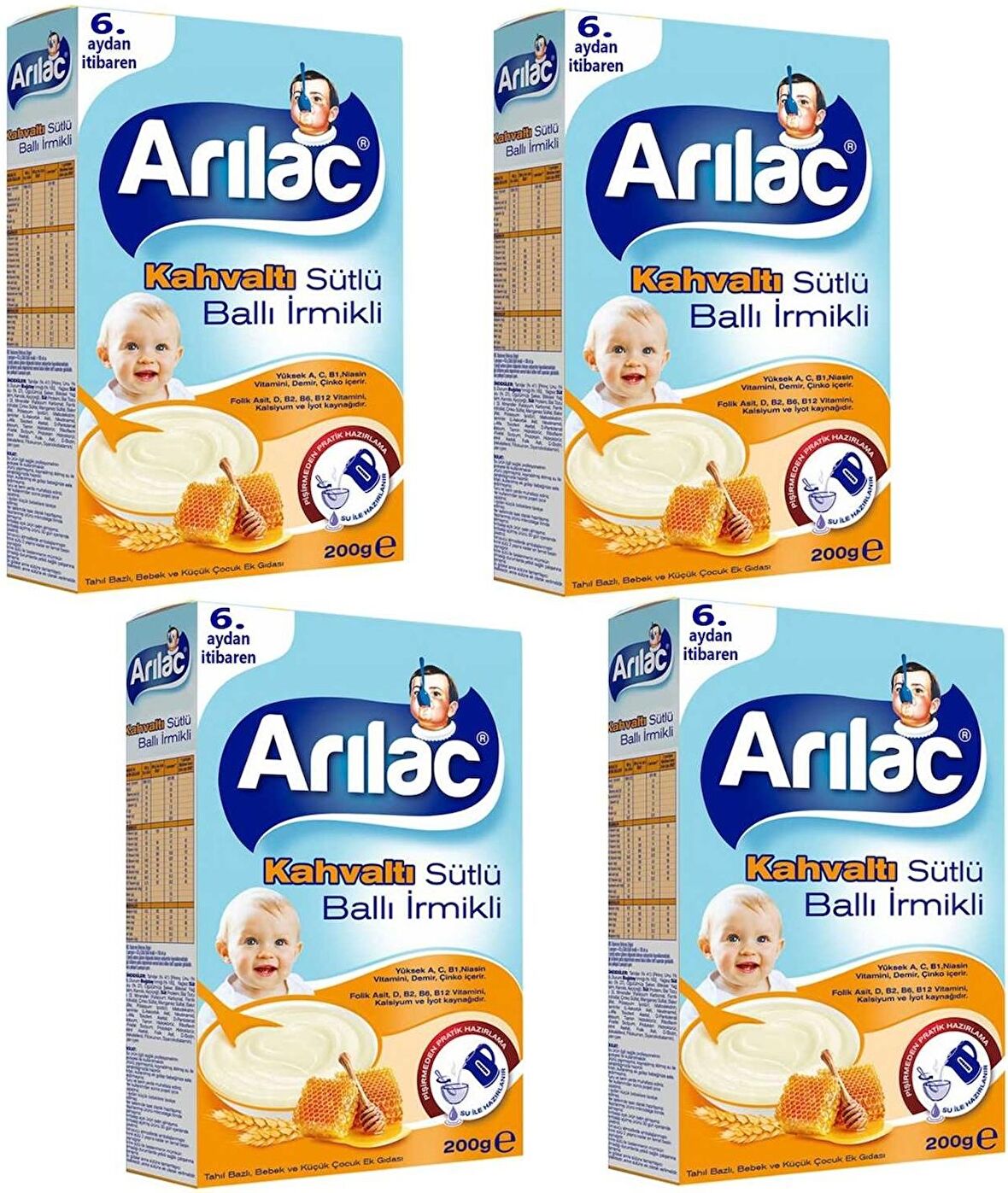 Arılac Ballı İrmikli Kaşık Maması 200 gr x 4 Adet