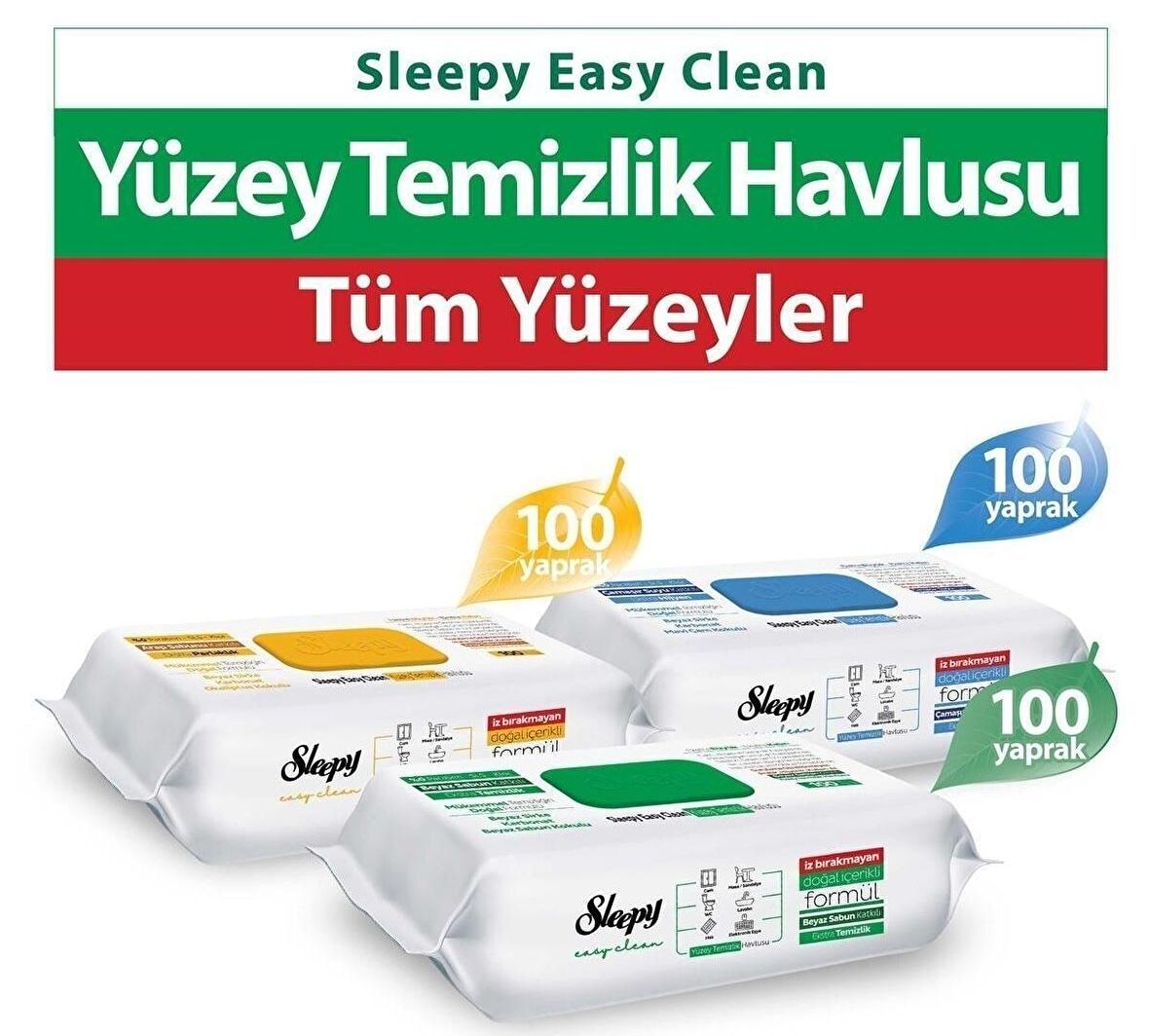 Sleepy Easy Clean Beyaz Sabun+Çamaşır Suyu+Arap Sabunu 300 Yaprak