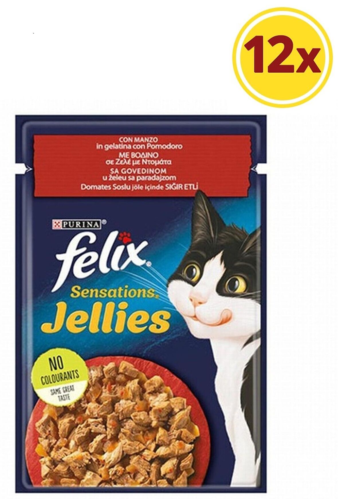 Felix Sensation Sığır Ve Domatesli Kedi Yaş Mama 85 gr x 12 Adet