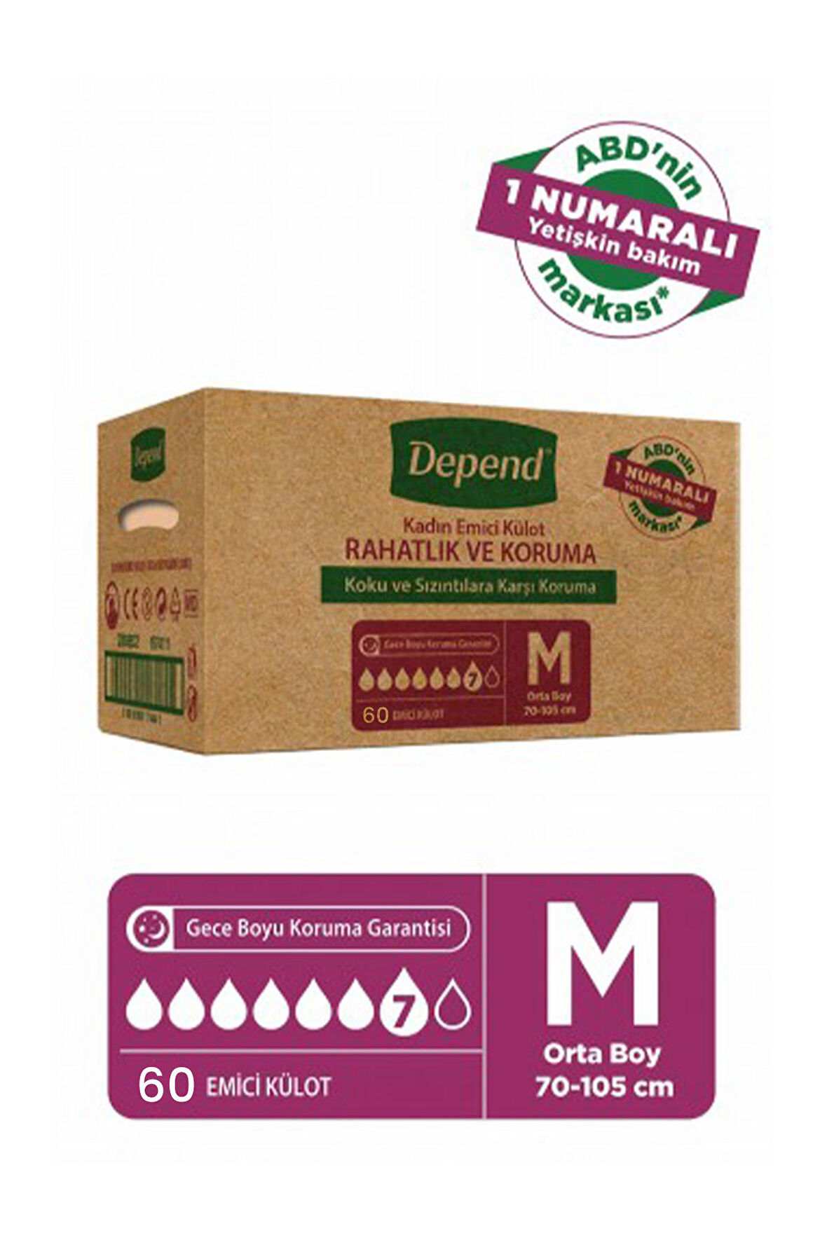 Depend Emici Külot Kadın Orta Boy 10 lu x 6 Adet