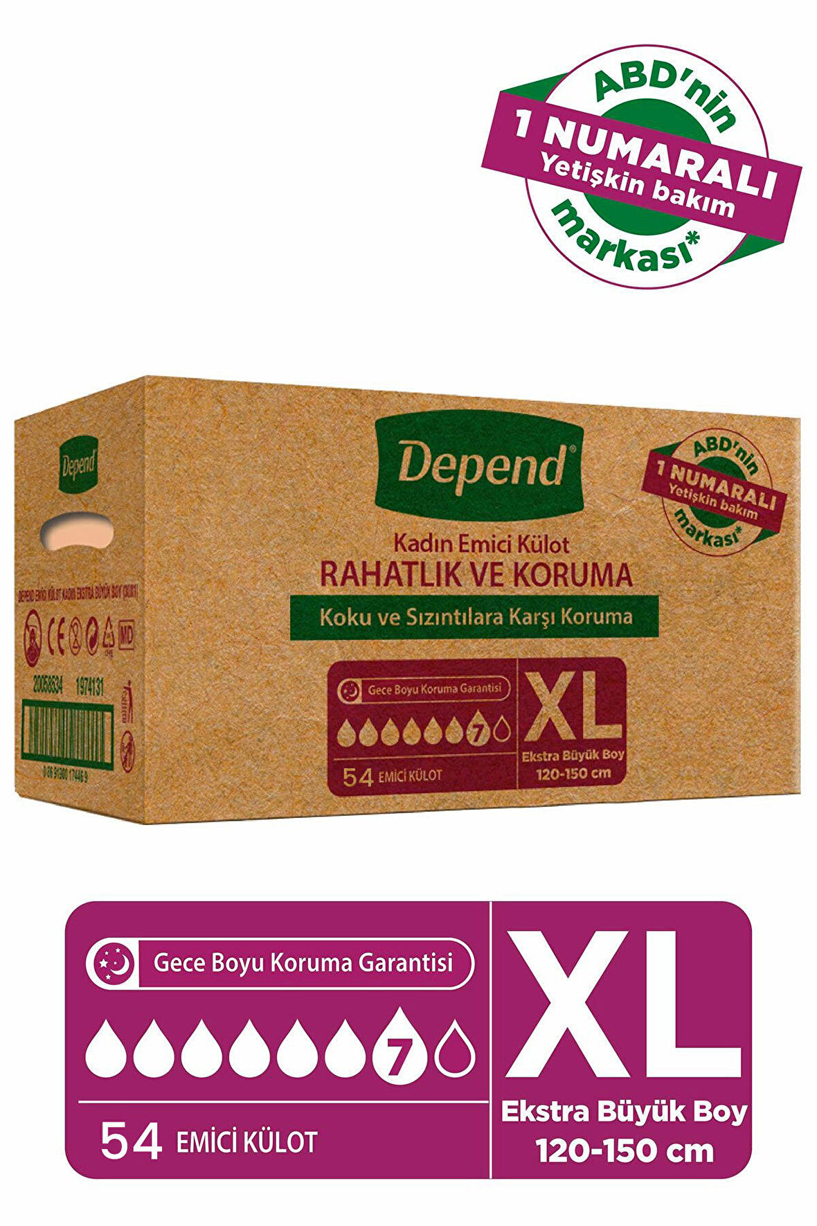 Depend Emici Külot Kadın Extra Büyük 9 lu x 6 Adet