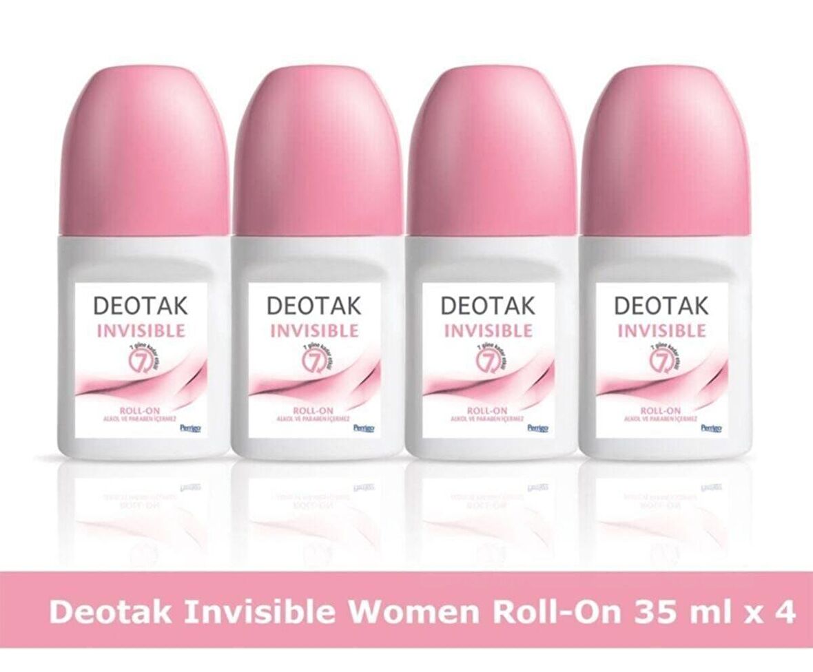 Deotak İnvisible Roll-On Deodorant 35 ml x 4 Adet