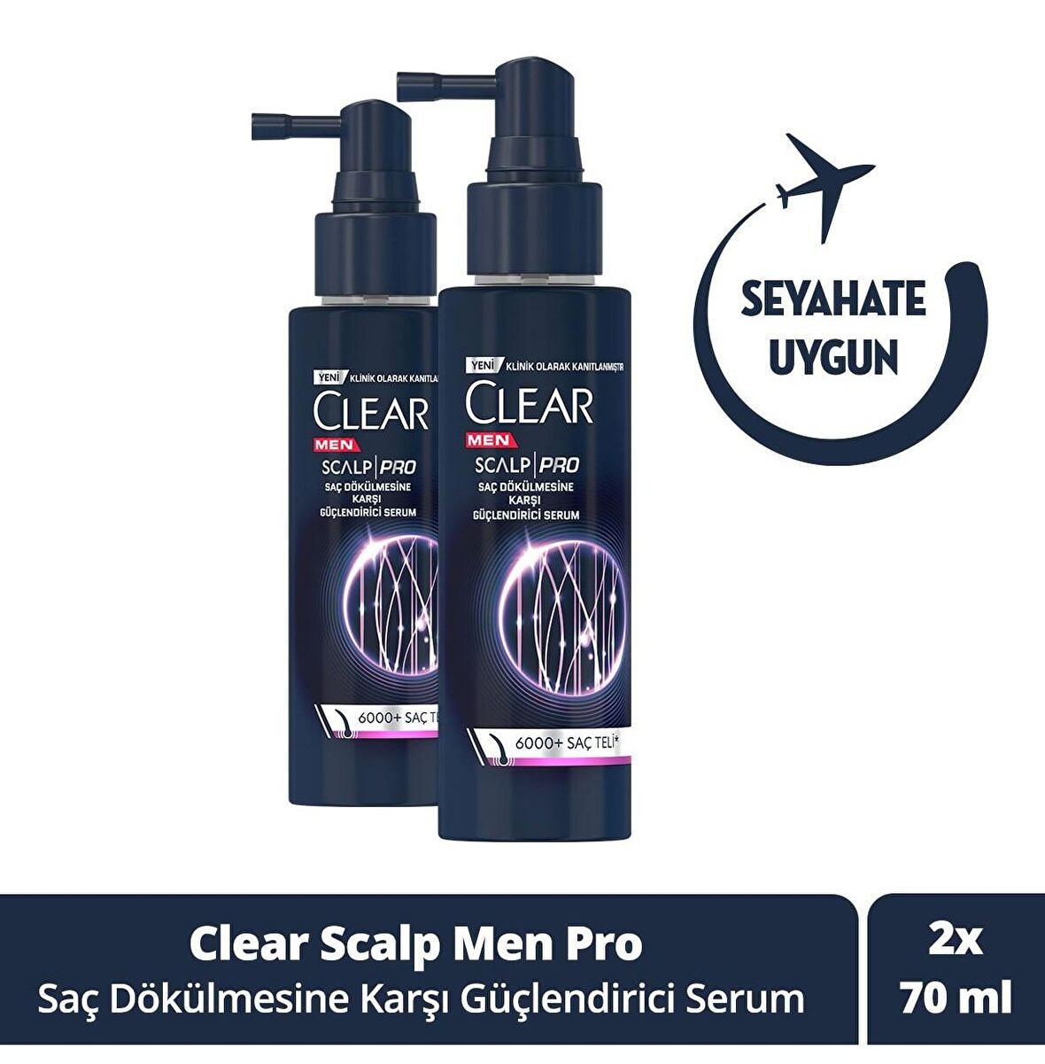 Clear Men Scalp Pro Dökülme Karşıtı Güçlendirici Serum 70 ml x 2 Adet