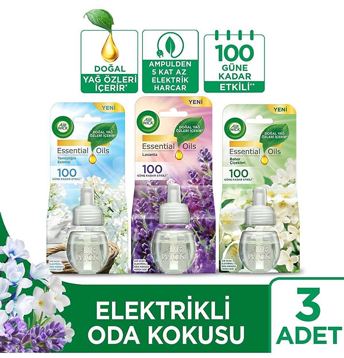 Air Wick Elektrikli Oda Kokusu Yedek Şişe Seti x 3 Adet