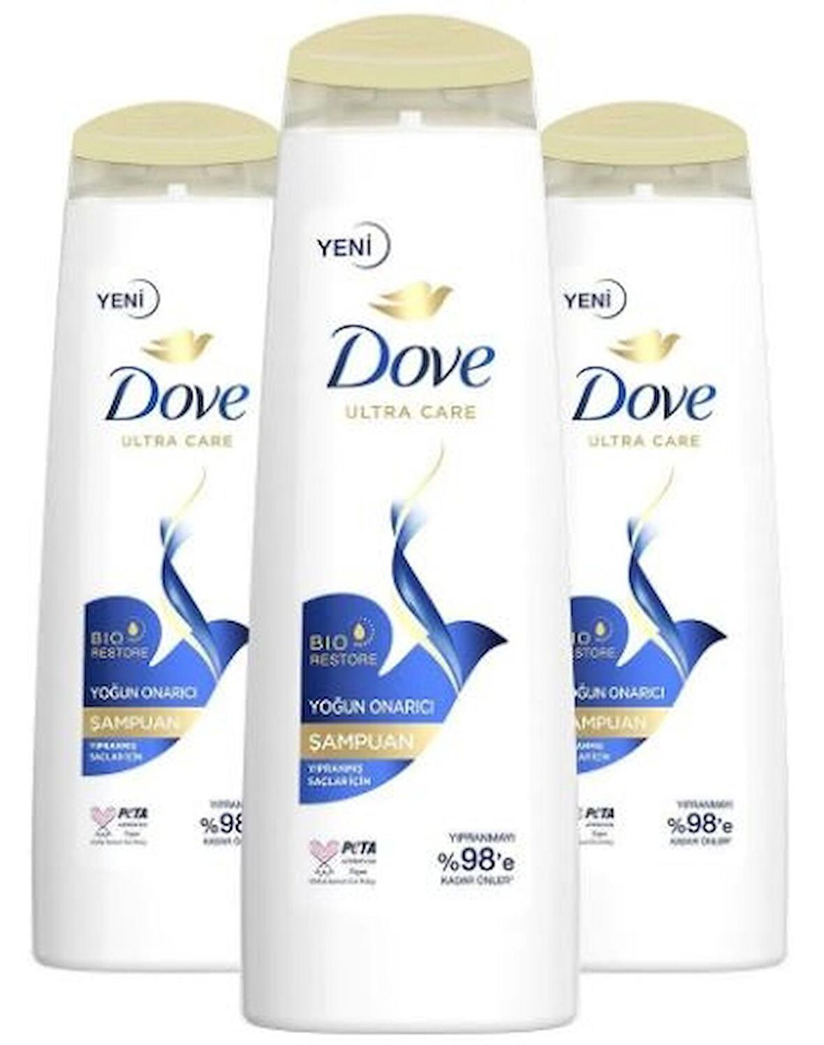 Dove Yoğun Onarıcı Yıpranmış Saçlar İçin Şampuan 400 ml x 3 Adet