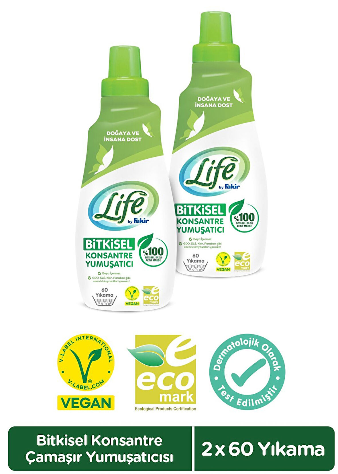 Life By Fakir Bitkisel Konsantre Çamaşır Yumuşatıcısı 1500 ml x 2 Adet