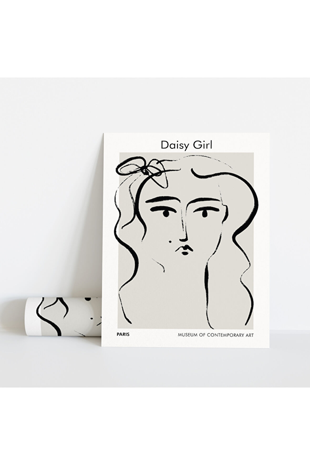 Dekoratif Çerçevesiz Poster Daisy Girl Soyut Çerçevesiz Tablo