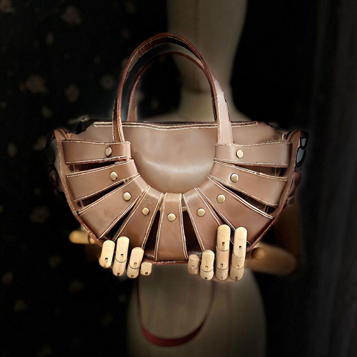 CARIDEA El Yapımı Hakiki Deri Kadın Çanta, Clutch, El Omuz Çantası v48