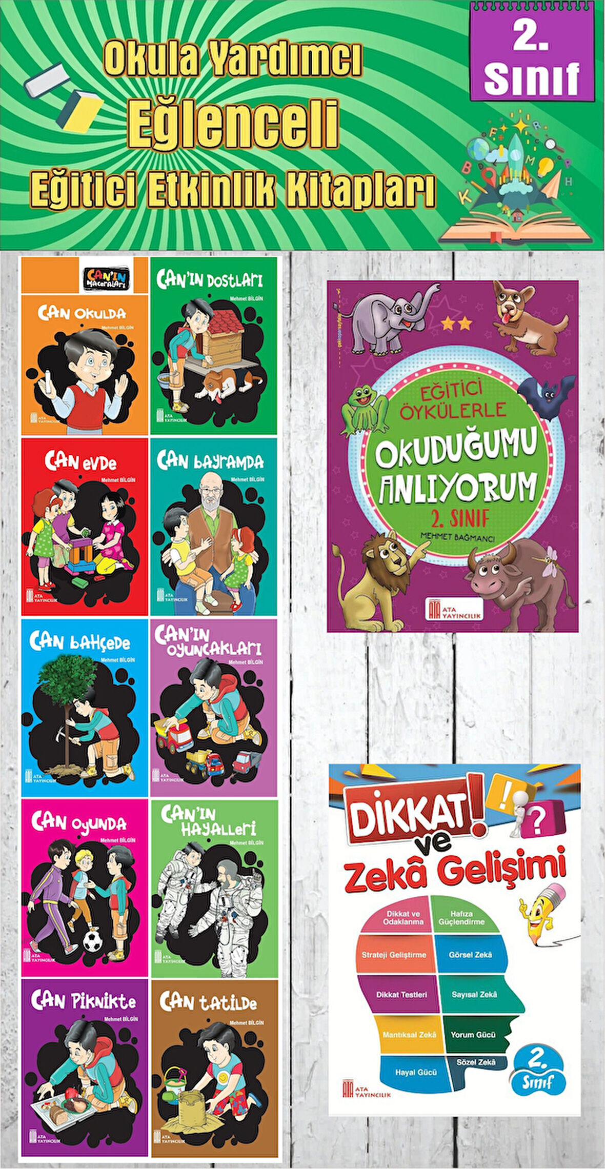 2. Sınıf Okula Yardımcı Eğitici Okuduğumu Anlıyorum - Dikkat ve Zeka Gelişimi - 10 lu Hikaye Seti 3