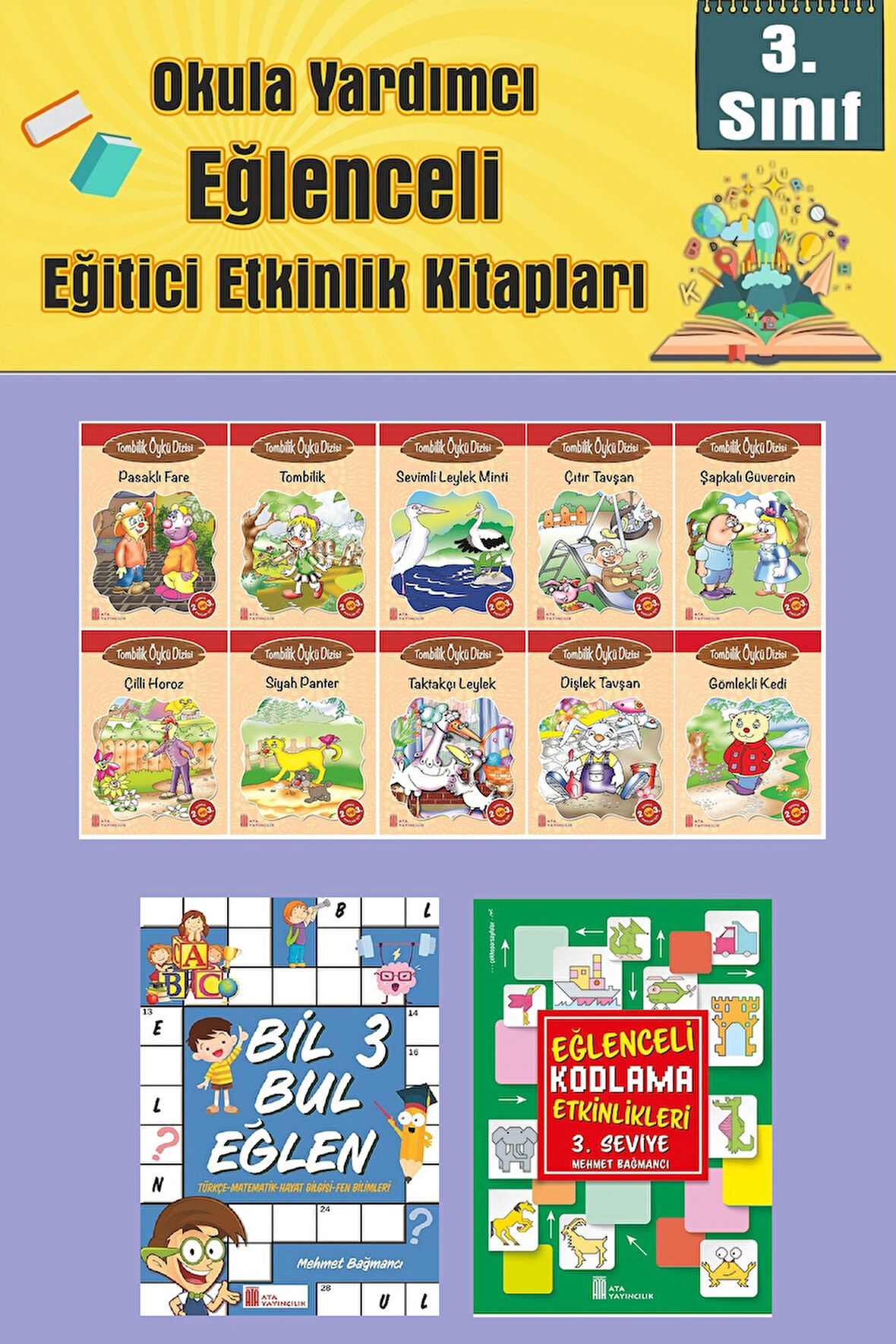 3.Sınıflar İçin Okumayı Sevdiren 10 lu Hikaye Seti -Bil Bul Eğlen-Kodlama 10 (Okulda Evde Tatilde)