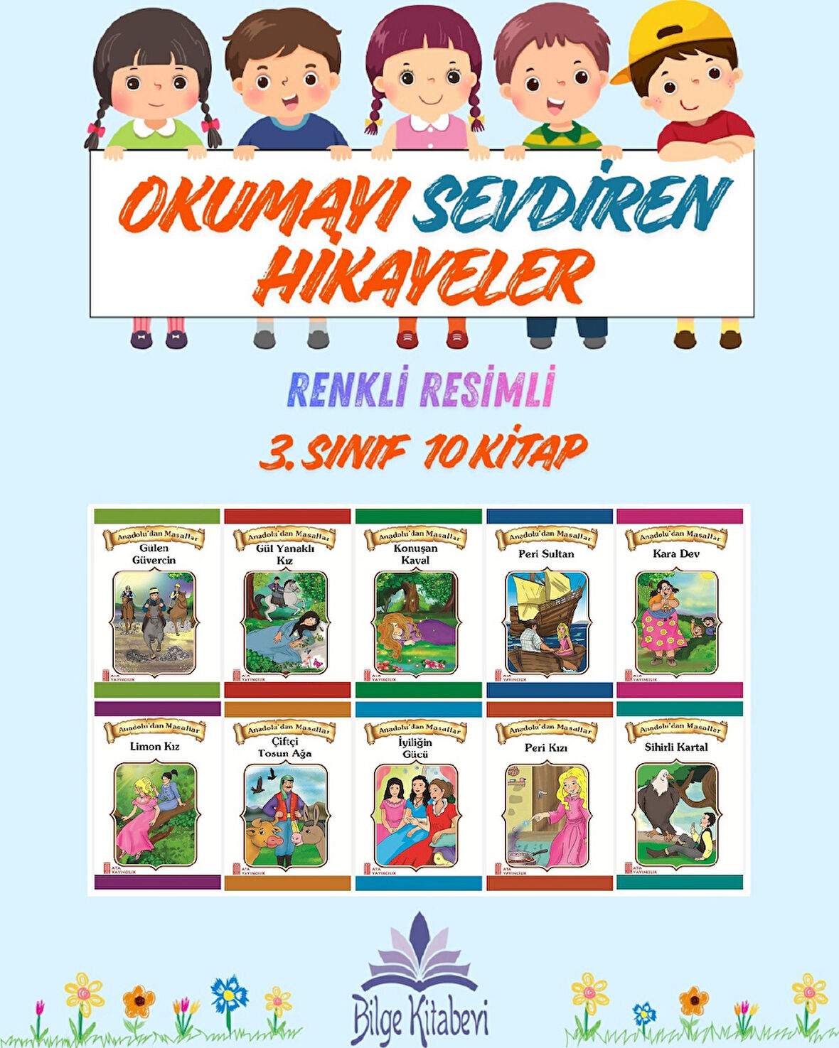 3.Sınıf Okumayı Sevdiren Renkli Resimli Hikayeler 2 - 10 Kitap