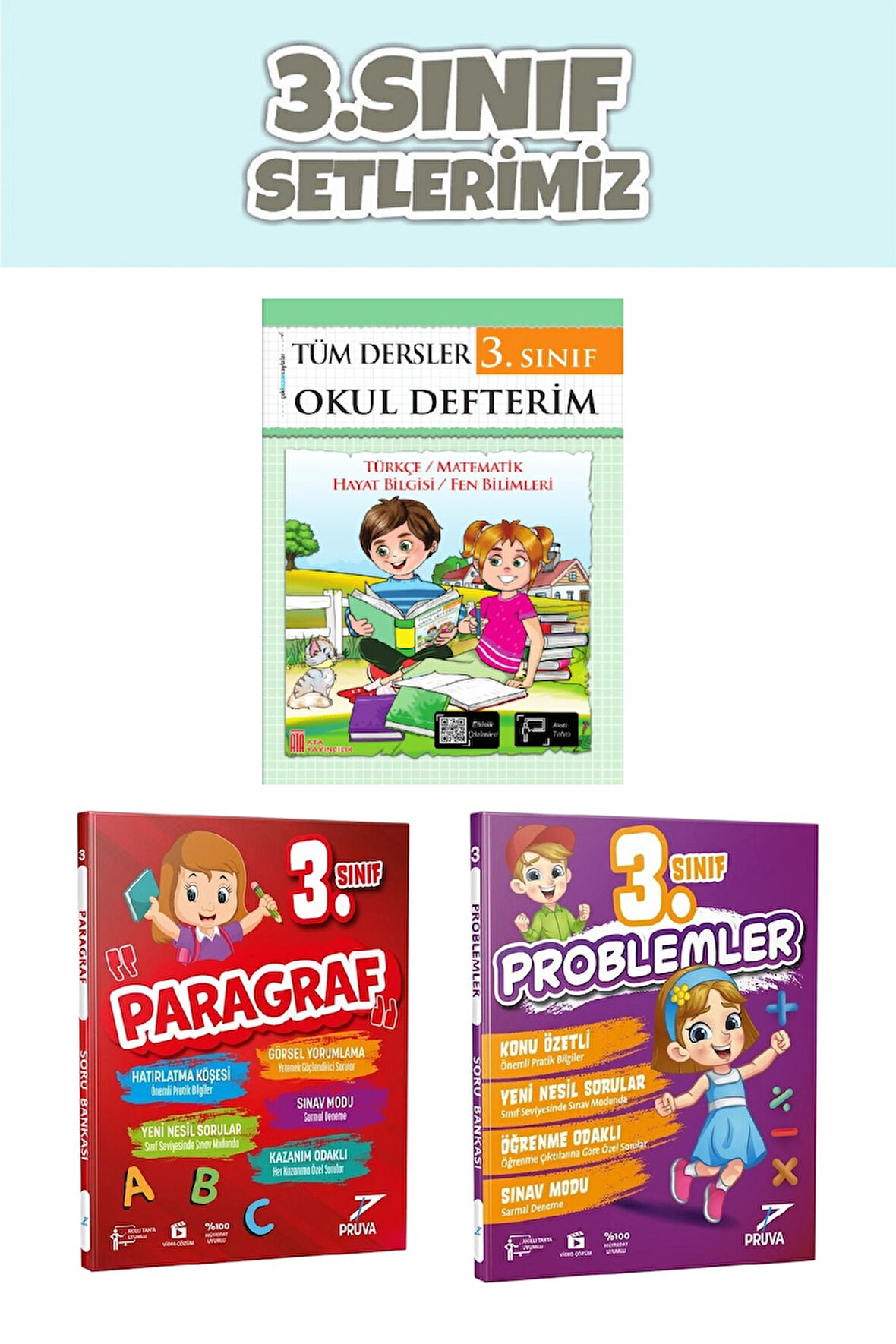 3.Sınıf Okul Defterim+Paragraf+Problem Kitabı