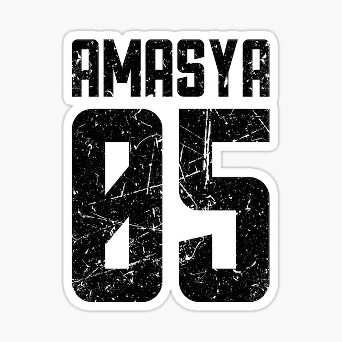 05 AMASYA Sticker Yapıştırma Oto Etiket 17cm