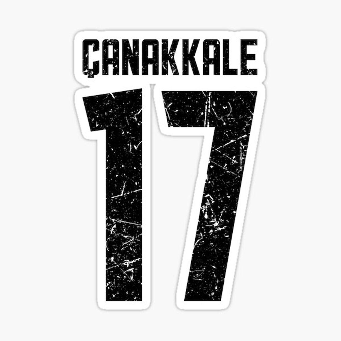 17 ÇANAKKALE Sticker Yapıştırma Oto Etiket 17cm