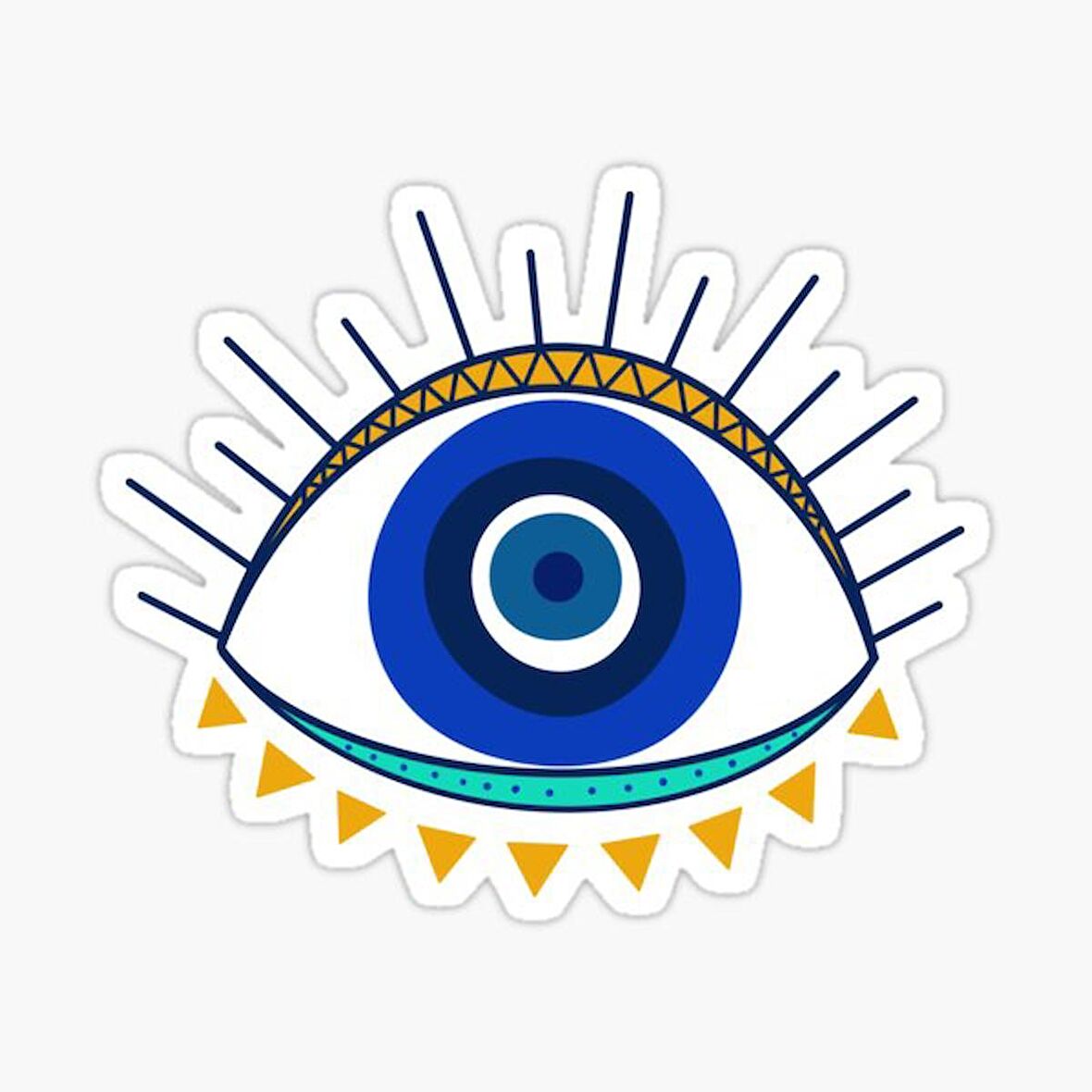 18cm Nazar Boncuğu Sticker Araba Duvar  Yapıştırma Etiket Mf1