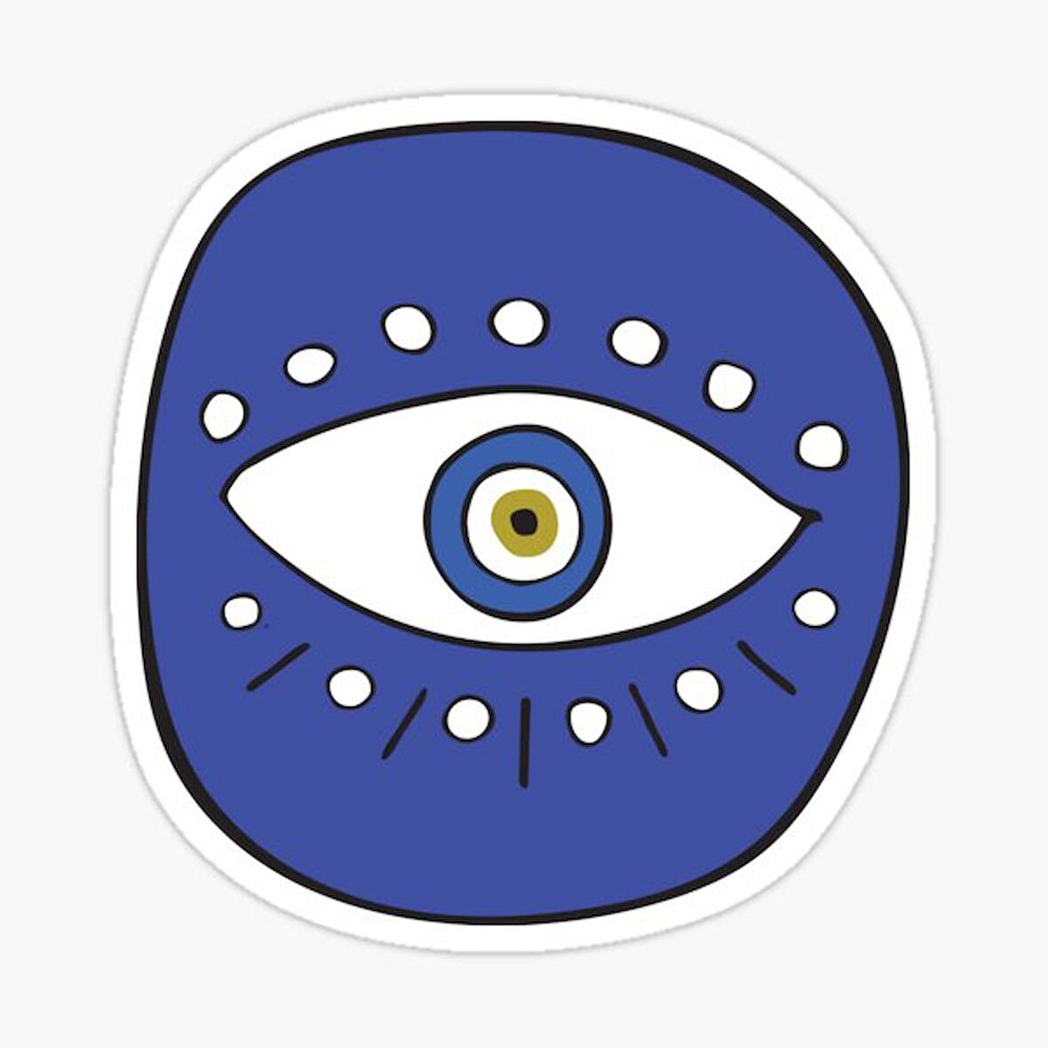 18cm Nazar Boncuğu Sticker Araba Duvar  Yapıştırma Etiket Mf3