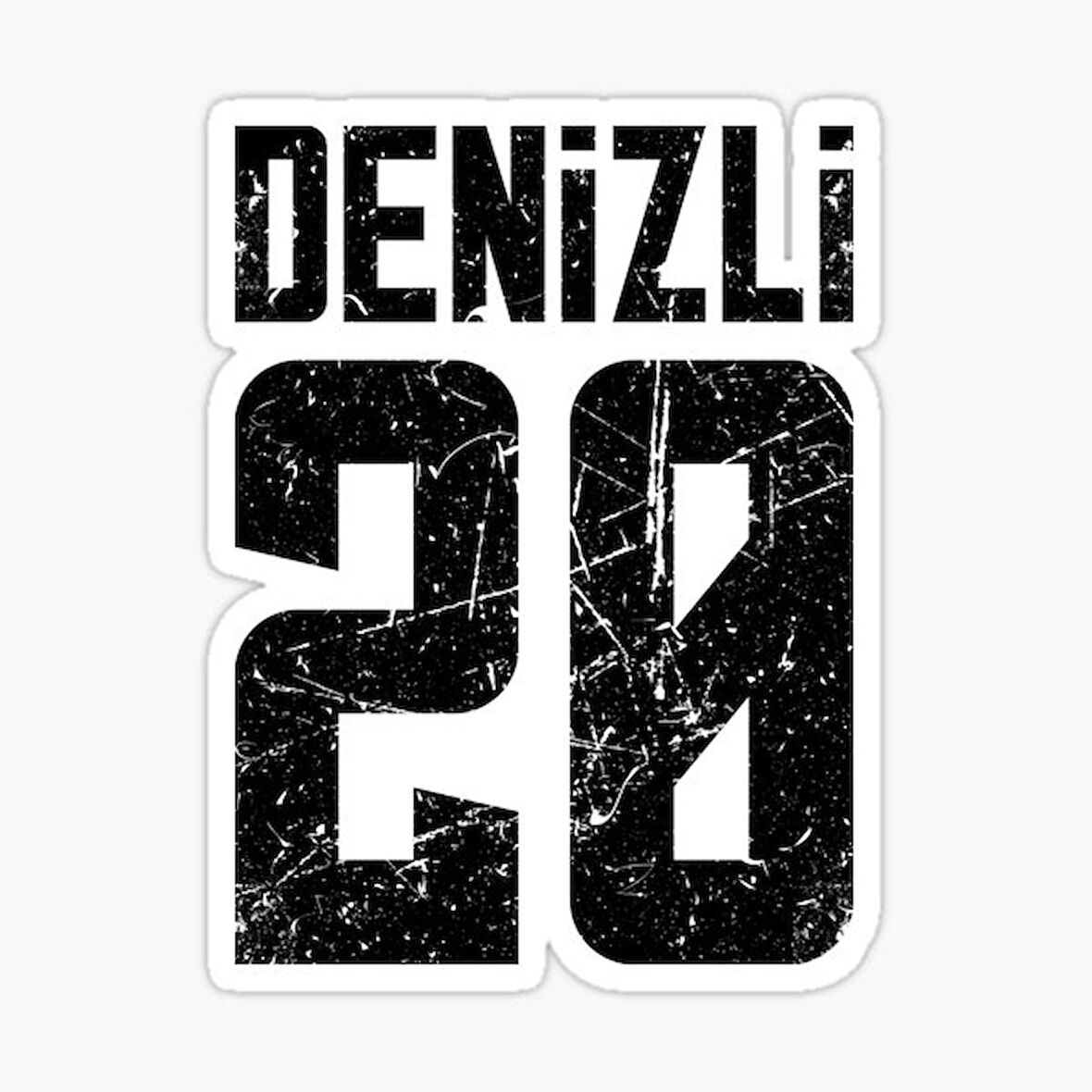 20 DENİZLİ Sticker Yapıştırma Oto Etiket 17cm