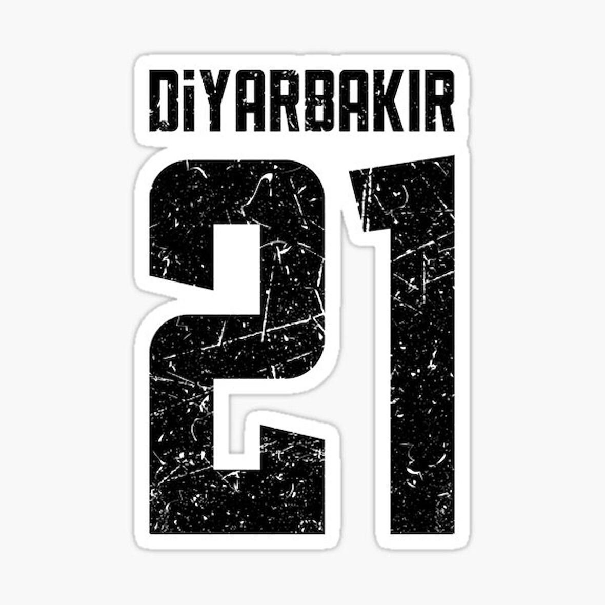 21 DİYARBAKIR Sticker Yapıştırma Oto Etiket 17cm